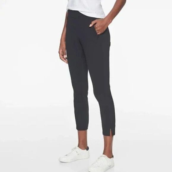 Athleta Modern Metro Navy Blue Stretchy Cropped Pants - Picture 1 of 9